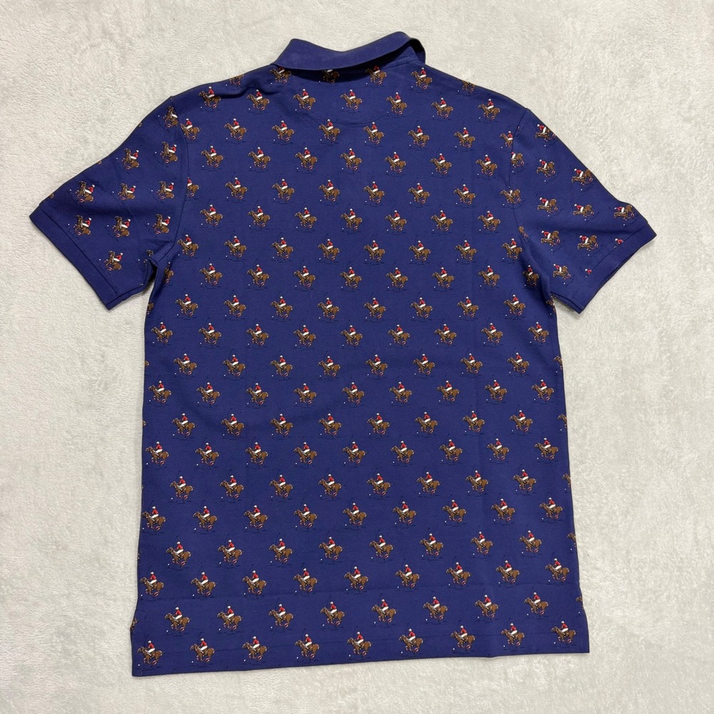 Polo Ralph Lauren Polo Men Small Blue All Over Pony Print Classic Fit Short Slee - Picture 4 of 11